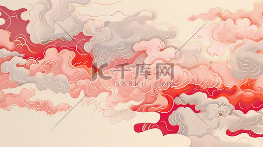 祥云图案浅红色中国风图片