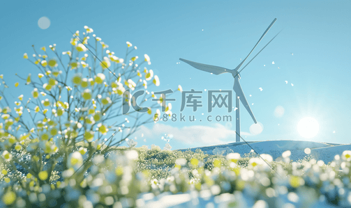 ios小组件插画图片_太阳能发电和风力发电