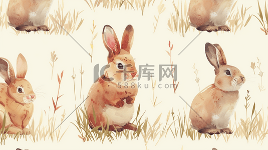 简约唯美清新小兔子的插画7