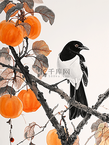 燕子国画插画图片_水彩国画艺术树枝上燕子的插画18