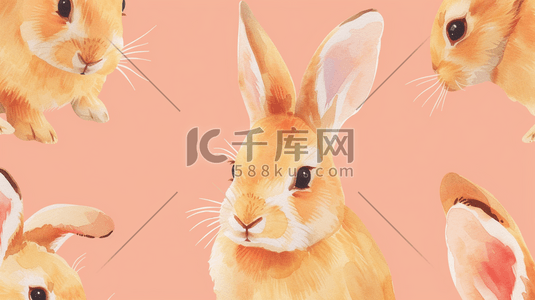 简约唯美清新小兔子的插画12