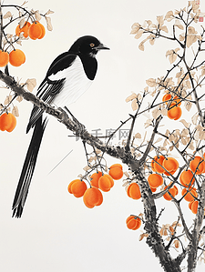 水彩国画艺术树枝上燕子的插画15