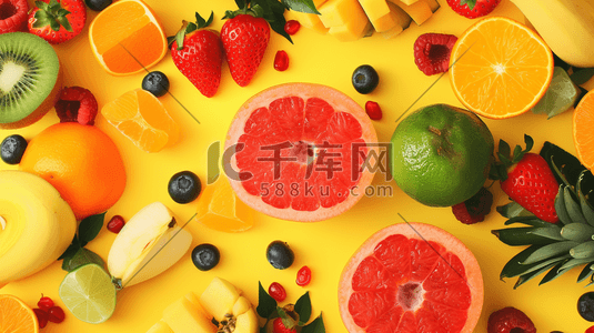 水果的插画图片_卡通彩色五颜六色水果的插画10