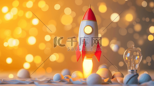 火箭飞船插画图片_模拟火箭发射插画8