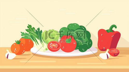 案板插画图片_各种各样的蔬菜手绘插画3