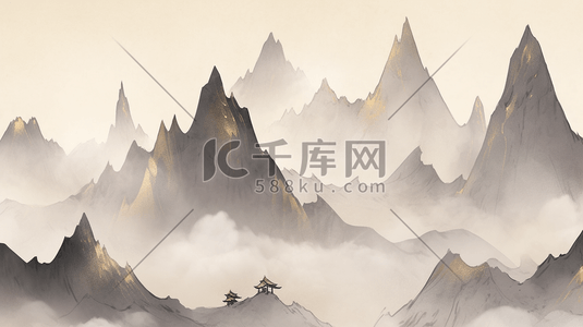 中国风山水风景插画5