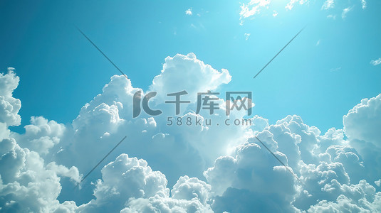明亮的天空插画图片_明亮的蓝天中的白云原创插画