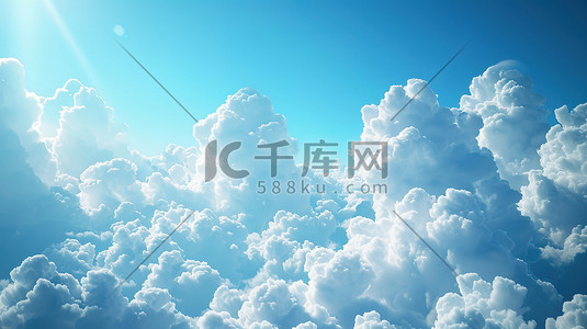 明亮的矢量插画图片_明亮的蓝天中的白云矢量插画