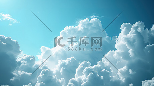明亮的天空插画图片_明亮的蓝天中的白云图片