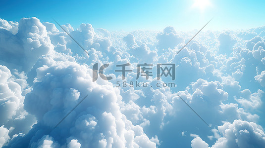明亮的天空插画图片_明亮的蓝天中的白云插画图片