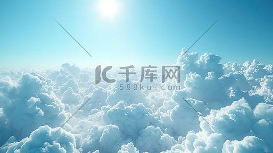 明亮的天空插画图片_明亮的蓝天中的白云素材