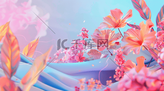春季38女神节花朵花束的插画2