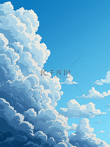 蓝色云朵渐变插画图片_蓝色蓝天白云朦胧渐变唯美的插画10