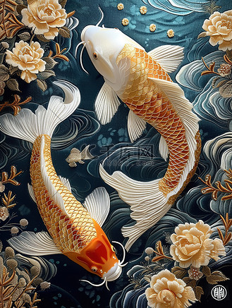 大鱼海棠鱼图片图片素材_鲤鱼金鱼图腾幸运插画图片