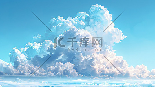 云朵漫画插画图片_天空的白云云朵漫画素材