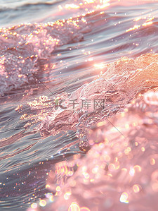 粉红色插画图片_粉红色的水波闪闪发光插画素材