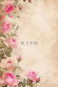 手绘玫瑰海报插画图片_手绘插画春天绽放的花朵海报