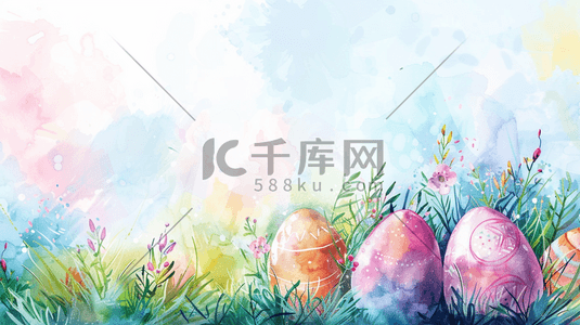 复活节手绘彩蛋插画8