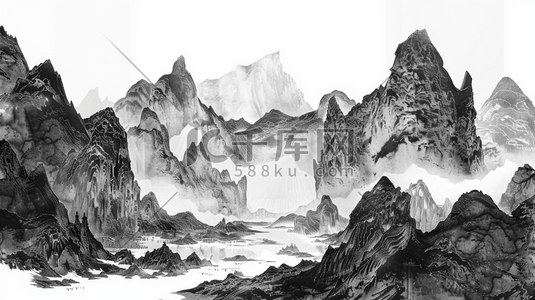 新中式群山风景插画23