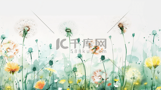 缤纷的花卉插画图片_彩色简约唯美花朵花束的插画6
