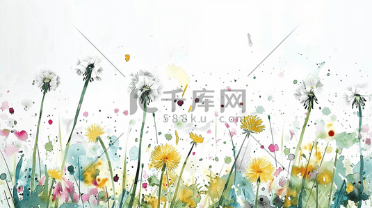 缤纷的花卉插画图片_彩色简约唯美花朵花束的插画11