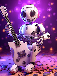 智能机器人紫色风格图片