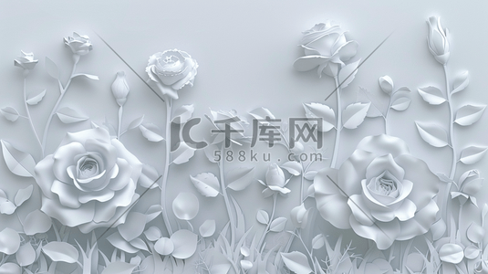 白色简约花朵花束花丛的插画6