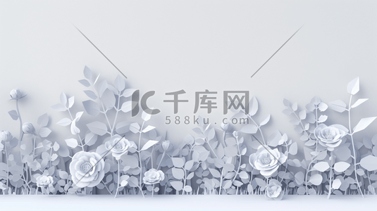 白色的纹理插画图片_白色简约花朵花束花丛的插画7