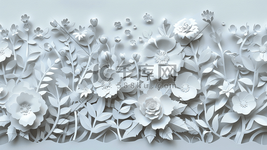 简约花朵插画图片_白色简约花朵花束花丛的插画11