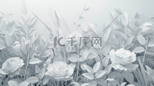 简约花朵插画图片_白色简约花朵花束花丛的插画3