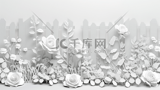 白色简约花朵花束花丛的插画8