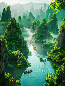 蔬菜水果海报插画图片_蔬菜水果山河微缩景观插画海报