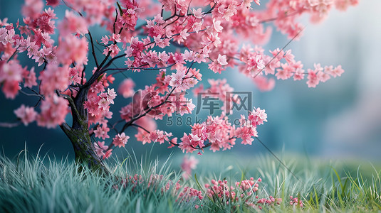 盛开的樱花春天季节微距场景插图