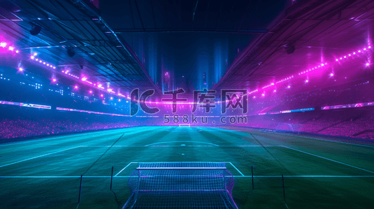 彩色线条光线足球场空间的插画1
