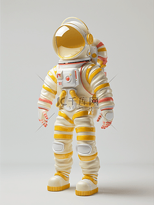 科技白色插画图片_白色场景太空人穿太空服的插画1