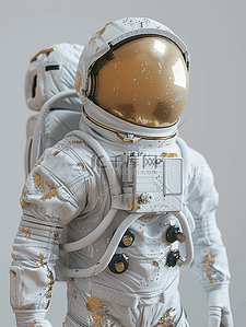 科技白色插画图片_白色场景太空人穿太空服的插画3