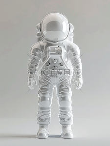白色场景太空人穿太空服的插画5