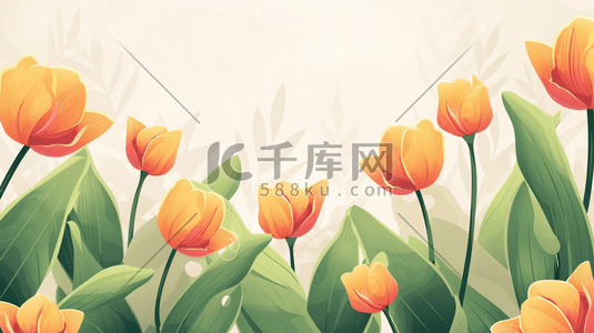 简约清新平面花朵花束的插画19