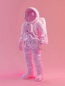 白色场景太空人穿太空服的插画7