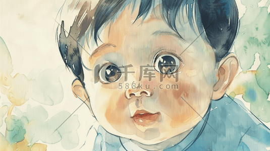 彩色绘画卡通艺术宝宝画像的插画13