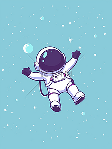 简约卡通宇宙星空宇航服的插画11