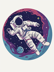 简约卡通宇宙星空宇航服的插画10