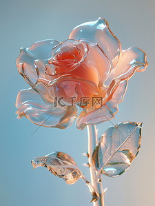 玫瑰全息水晶梦幻插画素材