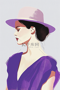 妇女节女士优雅手绘插画