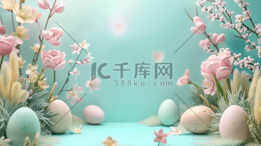 简约缤纷花朵彩蛋的插画3