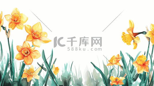 春天彩色花卉插画图片_彩色简约花卉绘画花朵花丛的插画11