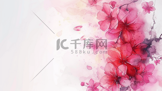 春天彩色花卉插画图片_彩色简约花卉绘画花朵花丛的插画7