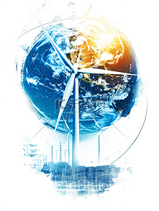 环球插画图片_风电时代环球新能源