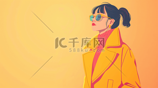 时尚潮流女性扁平插画人物