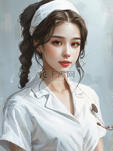 使命与担当插画图片_拿着笑脸的护士